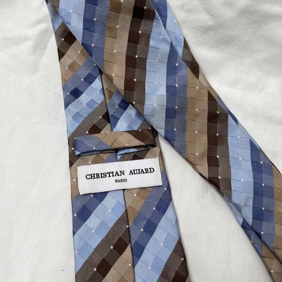Tie Lot - Christian Aujard & Halston III Men's Ties - Geometric & Stripe - Picture 6 of 12